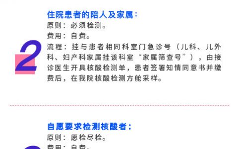 住院患者的陪人及家属也要做核酸检测吗？北京大学滨海医院：必须检测！