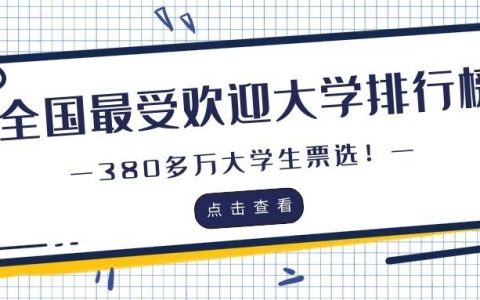 380多万大学生票选！全国最受欢迎大学排行榜，有你理想大学吗？