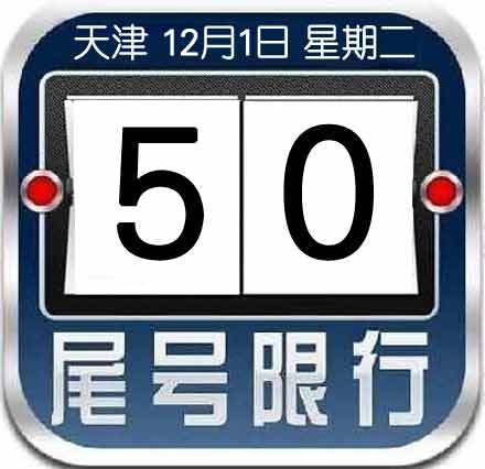 明天周二，天津限行尾号5和0