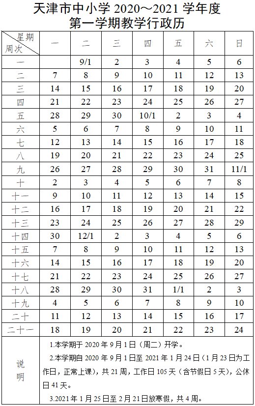 确定了！天津2021年中小学寒假放假时间表 家里有学生必看