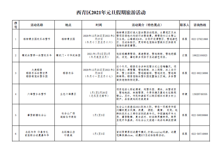 天津西青区2021年元旦假期文旅活动精彩纷呈！