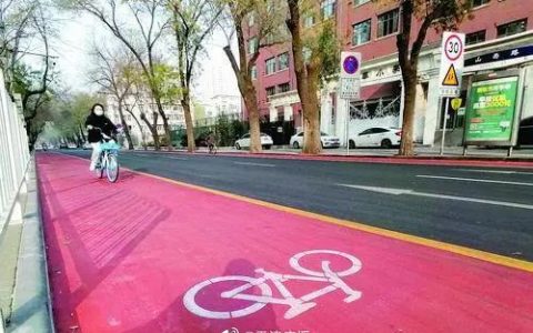 天津这个路段上线新型非机动车道