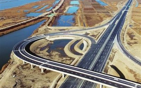 滨海绕城高速塘承互通式立交工程验收通车