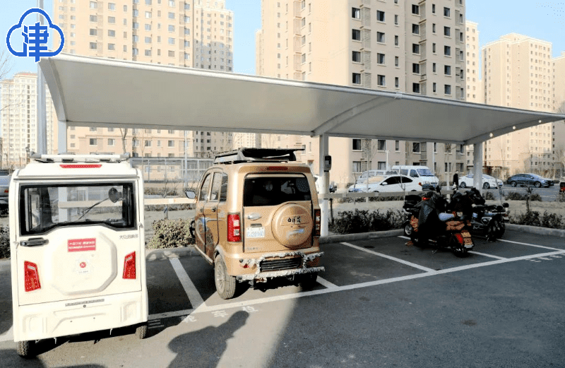 方便了！天津最大公租房社区首批电动车车棚正式投用