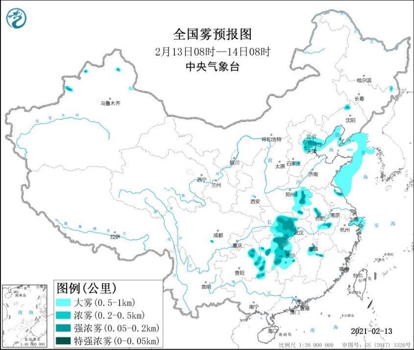 大雾黄色预警继续！天津河南安徽等地局地有强浓雾