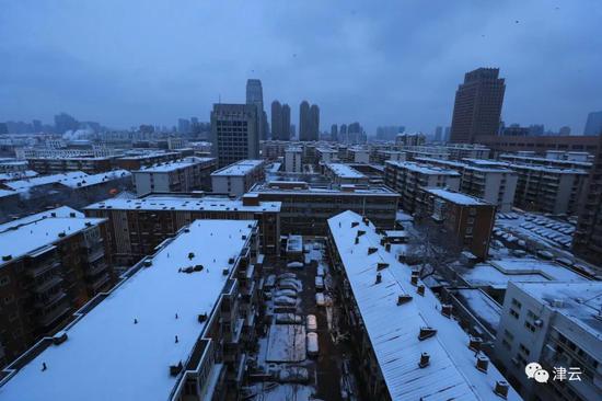 天津雪景图新鲜到货！路面情况如何?高速、机场受影响吗?