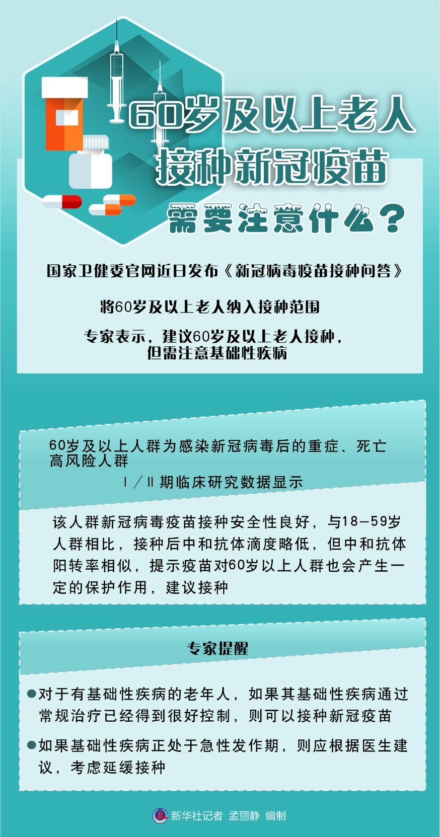 60岁及以上老人接种新冠疫苗需要注意些什么？