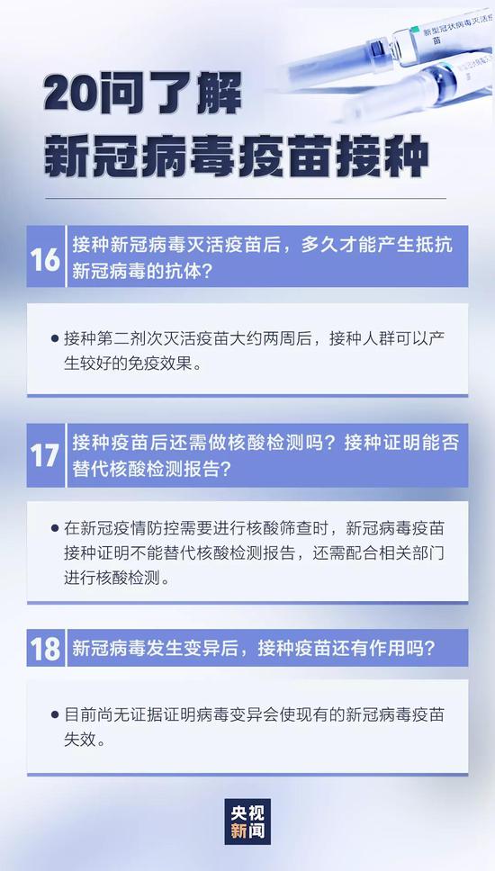 新冠疫苗接种有这些变化 速查！