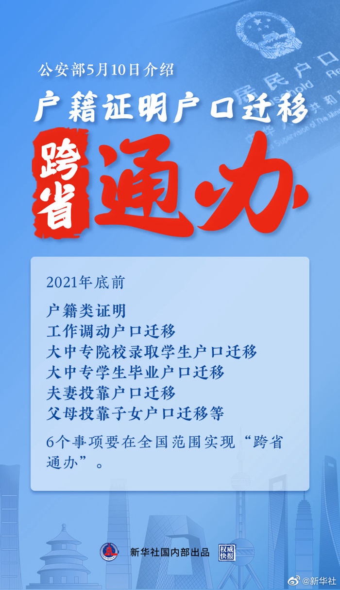 跨省通办！年底前6项户籍类政务服务家门口能办