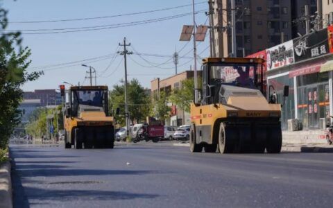 天津东丽宜家周边道路维修工程有序进行