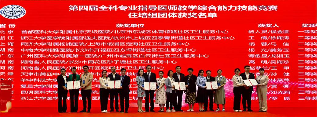 【喜报】天津市第四中心医院代表队荣获中国医师协会第四届全科专业指导医师教学综合能力技能竞赛全国三等奖